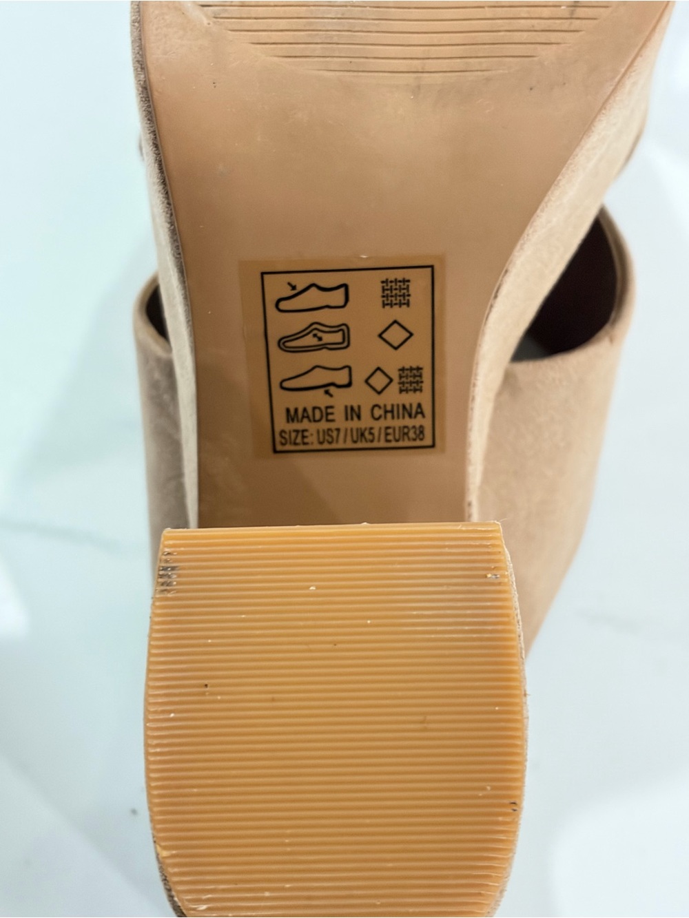 Qupid Taupe Crisscross Suede Slide Mules - Picture 6 of 7